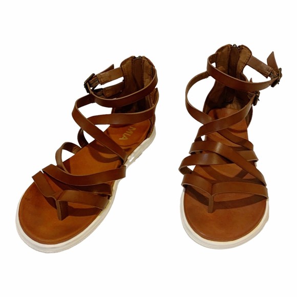 MIA Janel Brown Strappy Thong Gladiator Sandal 9M - Picture 3 of 4